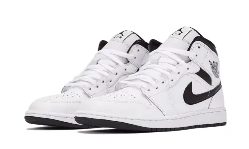 Air Jordan 1 Mid White Black 