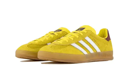 Adidas Gazelle Indoor Bright Yellow Burgundy 