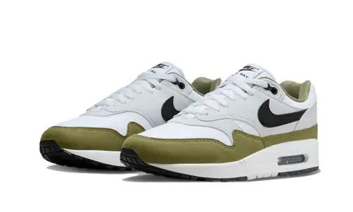Nike Air Max 1 White Black Medium Olive 4DB116