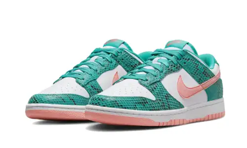Nike Dunk Low Snakeskin Washed Teal Bleached Coral 050E1904