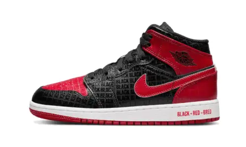 Air Jordan 1 Mid Bred Text 