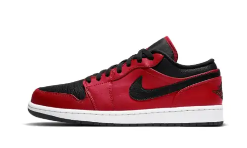 Air Jordan 1 Low Reverse Bred Pebbled Swoosh 