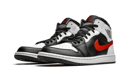Air Jordan 1 Mid Black Chile Red White 