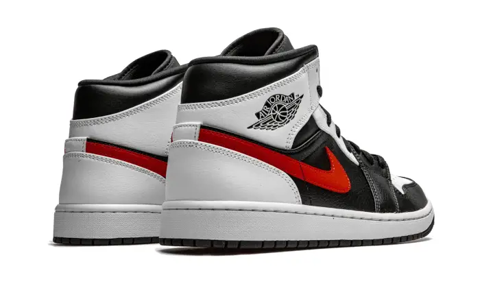 Air Jordan 1 Mid Black Chile Red White 