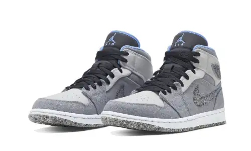 Air Jordan 1 Mid Crater Grey University Blue 