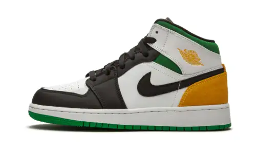 Air Jordan 1 Mid SE White Laser Orange Lucky Green 
