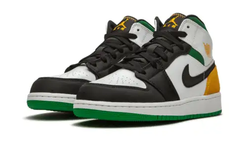 Air Jordan 1 Mid SE White Laser Orange Lucky Green 
