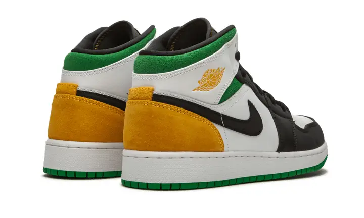 Air Jordan 1 Mid SE White Laser Orange Lucky Green 