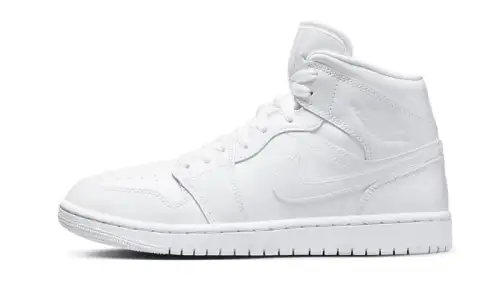 Air Jordan 1 Mid Triple White Patent Swoosh 6141D572