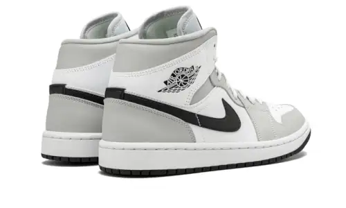 Air Jordan 1 Mid White Light Smoke Grey 