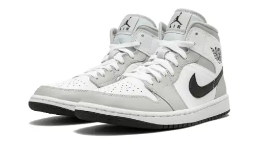 Air Jordan 1 Mid White Light Smoke Grey 