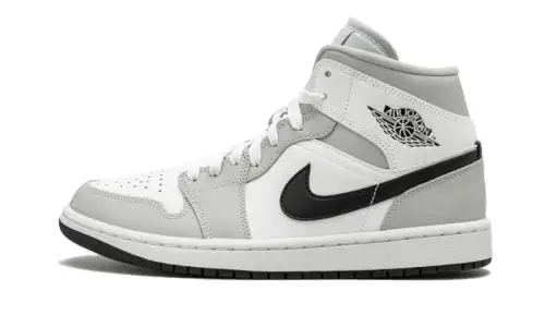 Air Jordan 1 Mid White Light Smoke Grey 