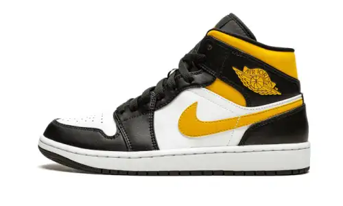 Air Jordan 1 Mid White Pollen Black 
