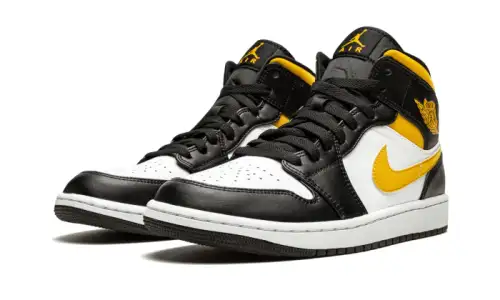 Air Jordan 1 Mid White Pollen Black 