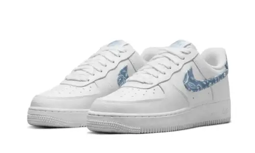Nike Air Force 1 Low '07 Essential White Worn Blue Paisley 