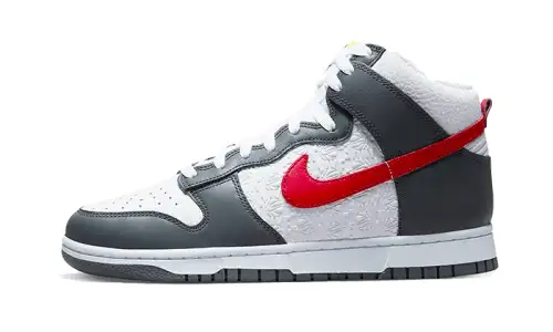Nike Dunk High Embossed Basketball Grey Red 