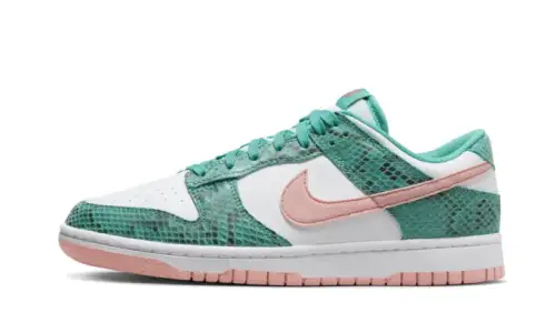 Nike Dunk Low Snakeskin Washed Teal Bleached Coral 
